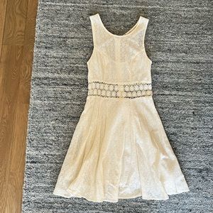 Free People white cream cut out crochet daisy dress 2